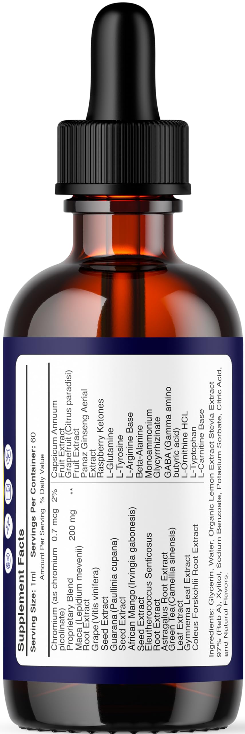 LIVORKA GlicoShield Drops with a glass of water for ingestion.