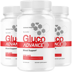 LIVORKA Gluco Advance bottle close-up shows premium packaging for daily wellness.