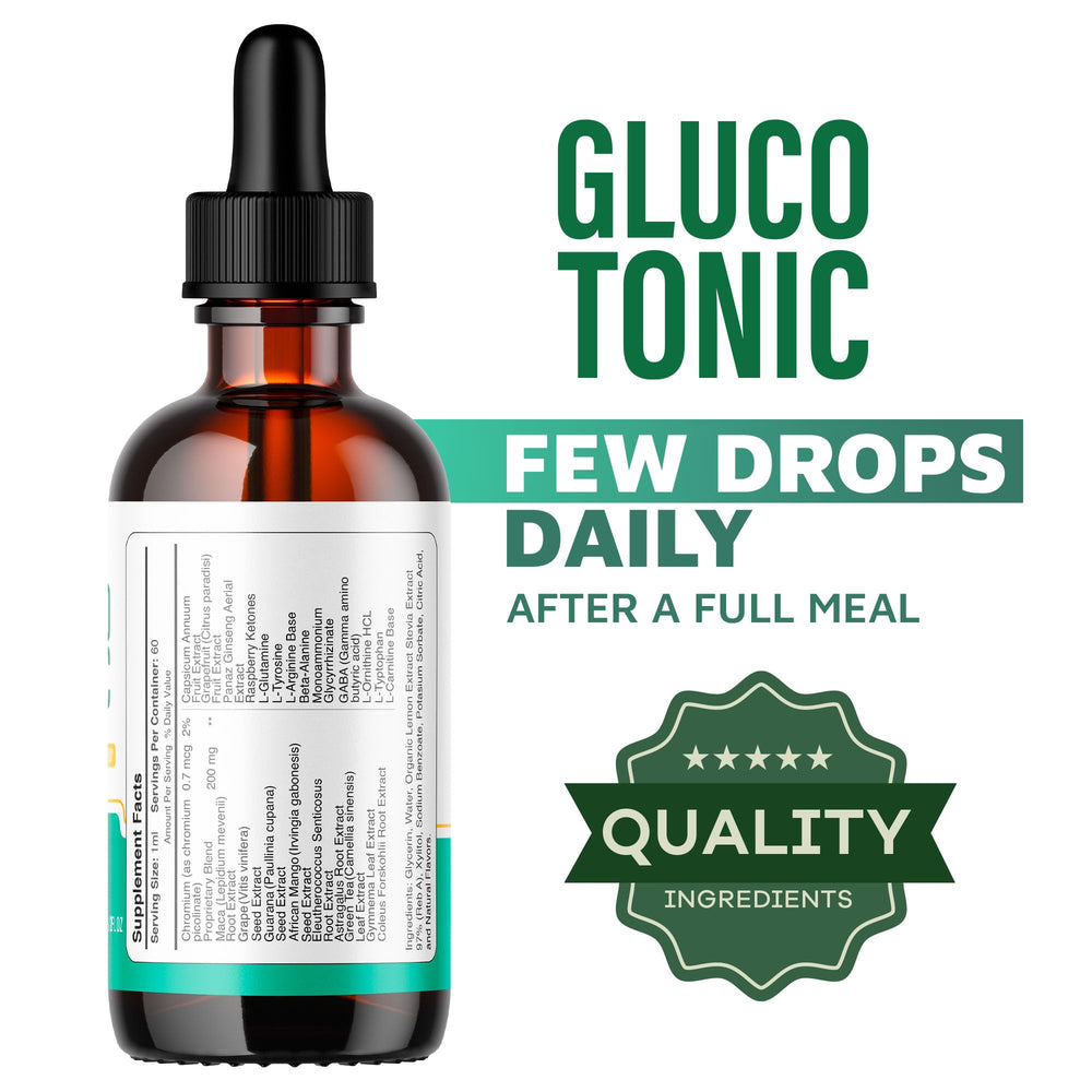 LIVORKA Gluco Tonic Drops with dropper for precise servings.