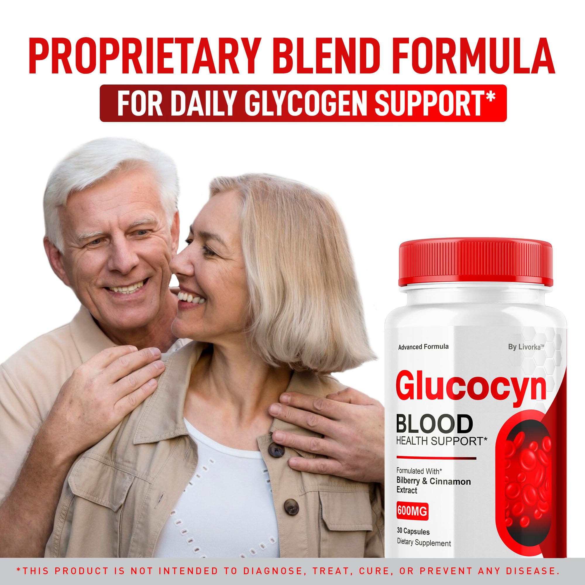 LIVORKA Glucocyn bottle back shows ingredients and directions.