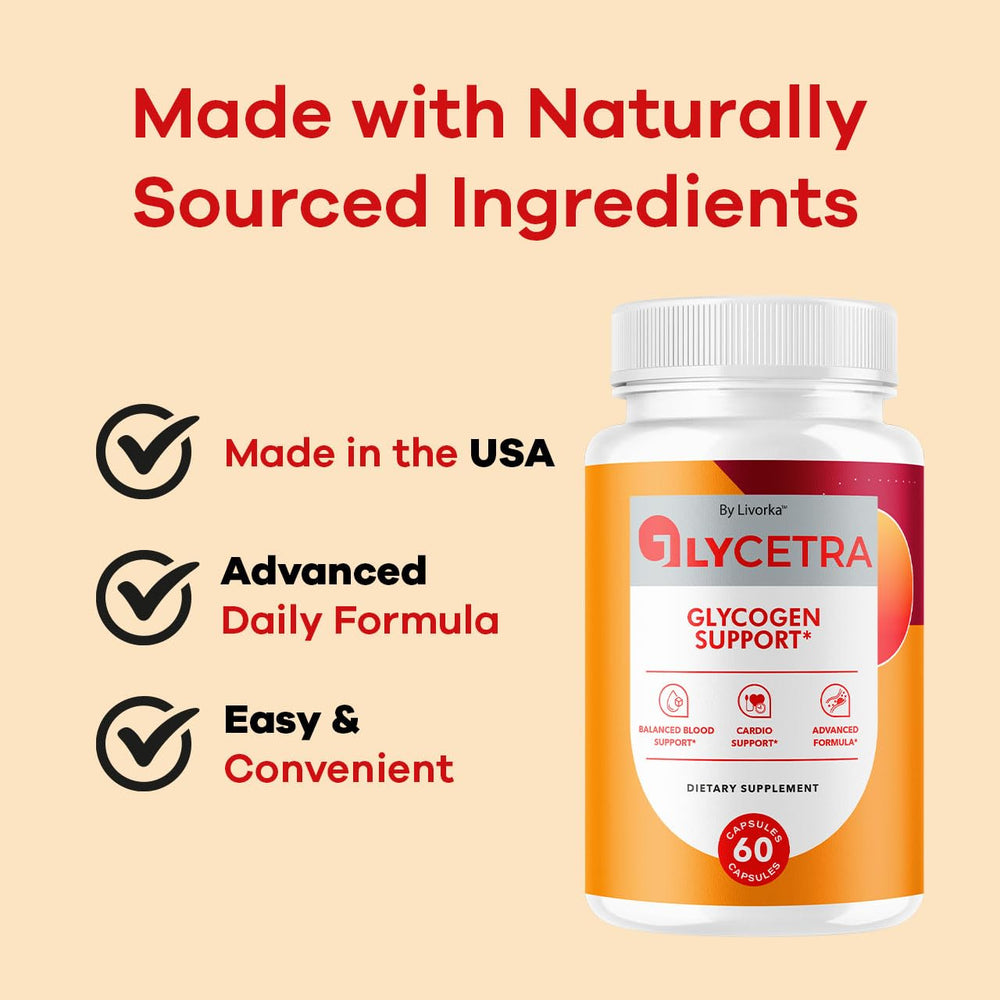 LIVORKA Glycetra pills on table suggest a simple daily routine