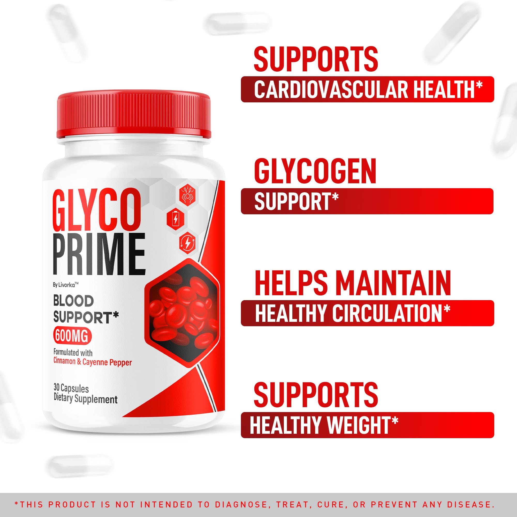 LIVORKA Glyco Prime bottle label close-up highlighting premium formula.