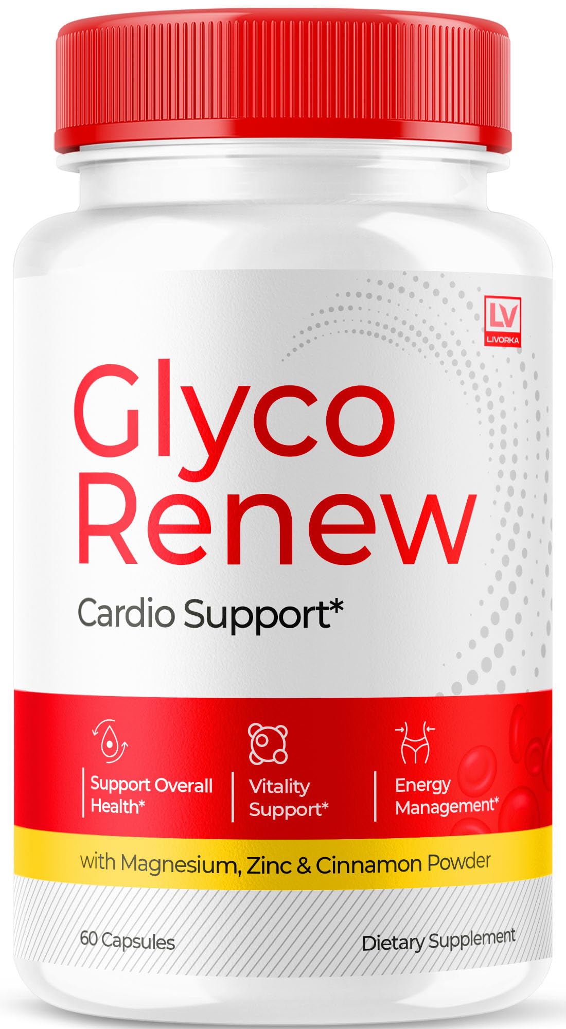 LIVORKA Glyco Renew capsules front view for daily wellness support.