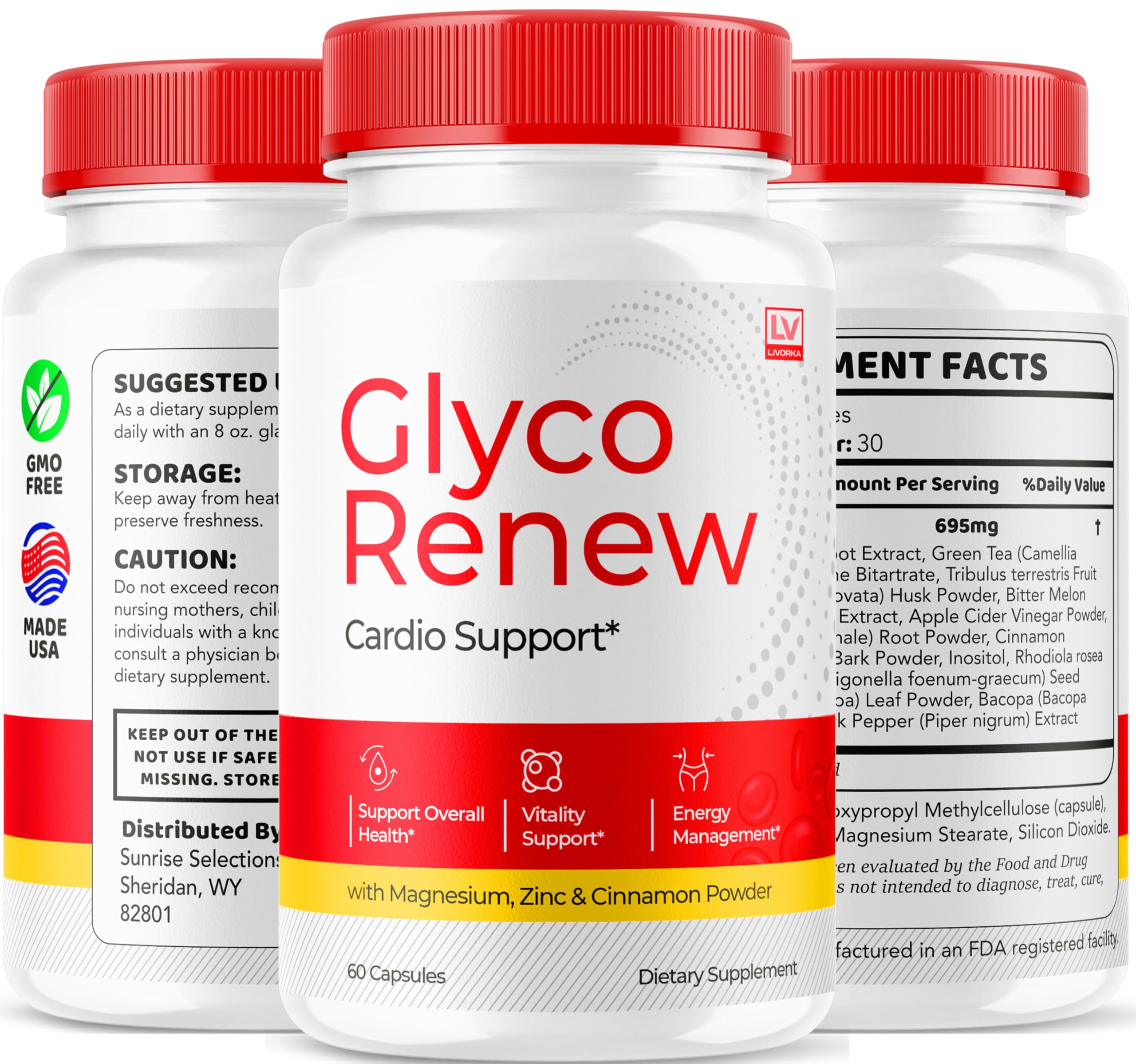 Customer reviews banner featuring LIVORKA Glyco Renew product rating.