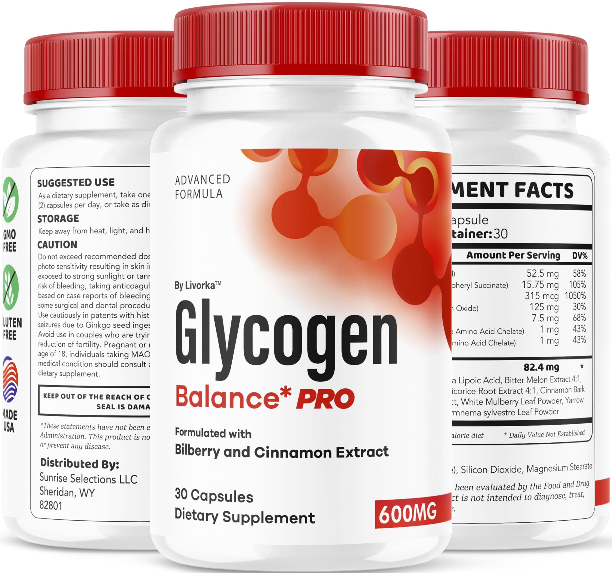 LIVORKA Glycogen Balance Pro bottle with clear label aids trust