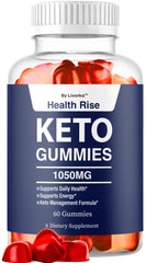 LIVORKA Health Rise Keto ACV Gummies bottle close-up for daily wellness.