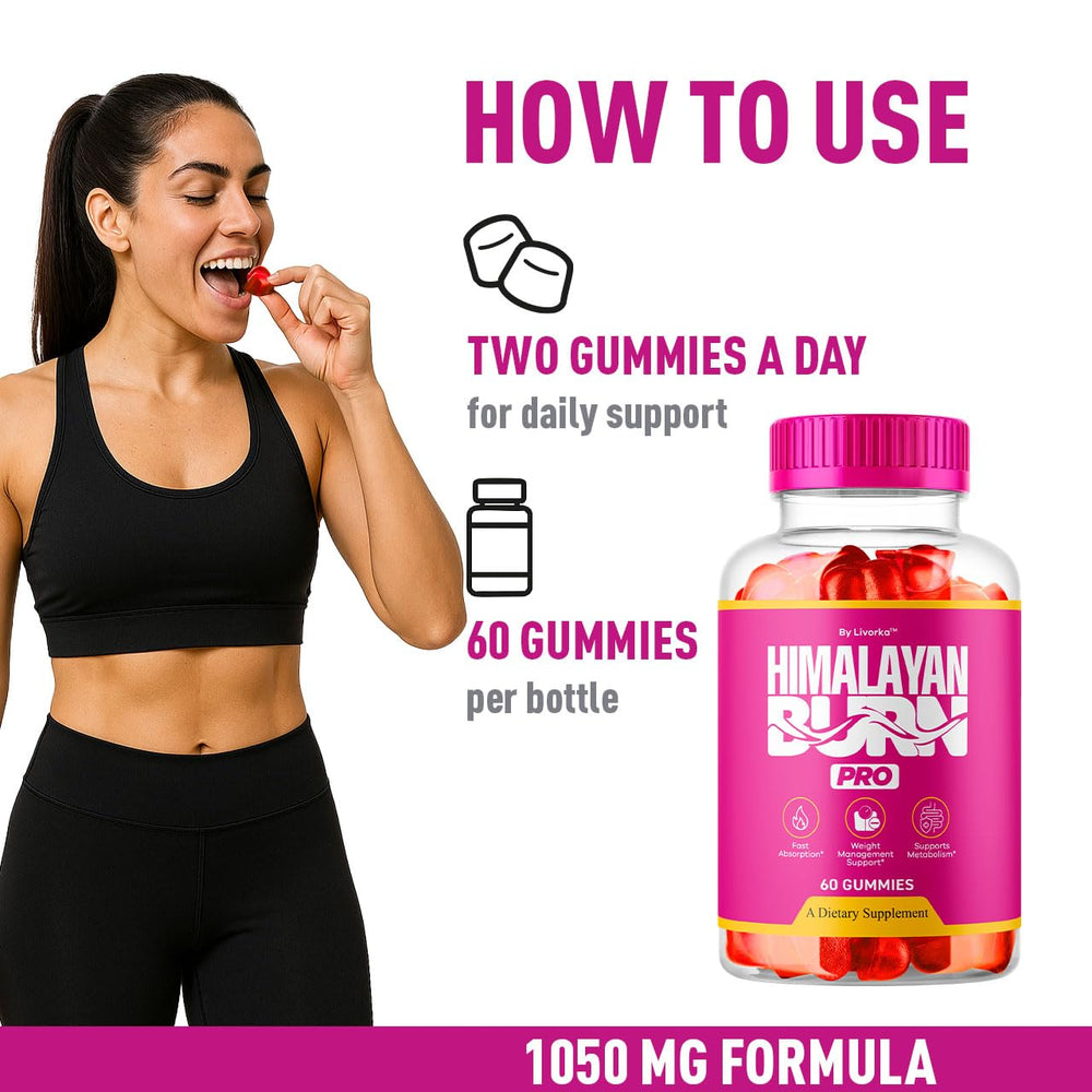 LIVORKA Himalayan Burn Pro Gummies trio-pack on display signals a budget-friendly three-month supply.