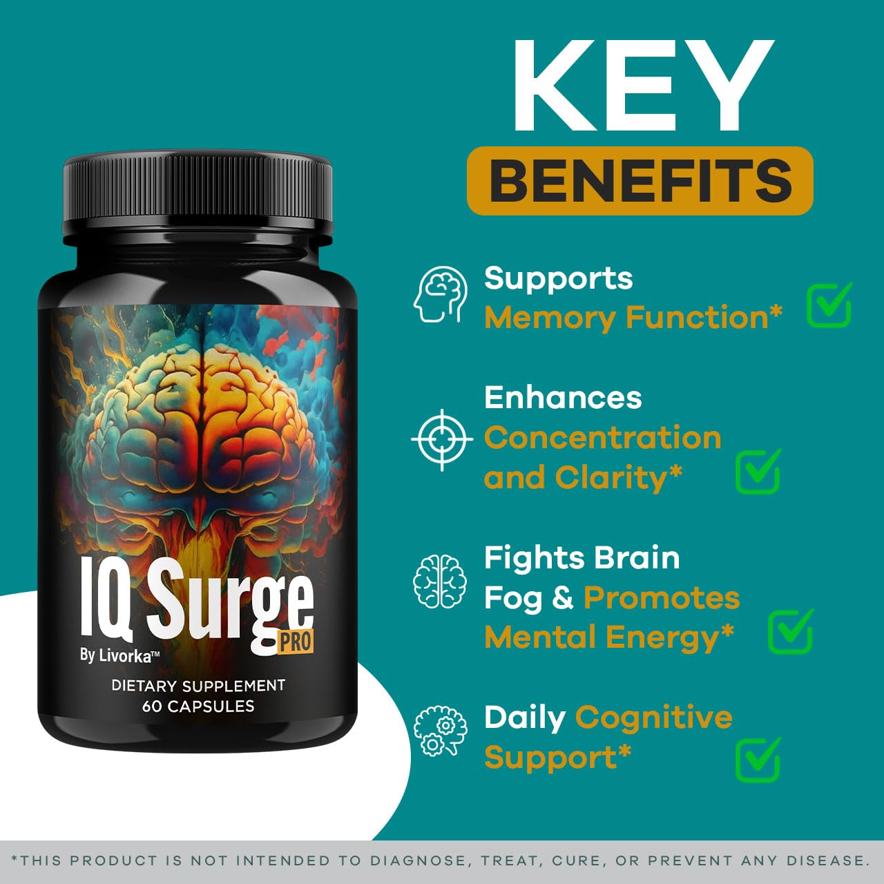 LIVORKA IQ Surge Pro bottle on desk ready for study session