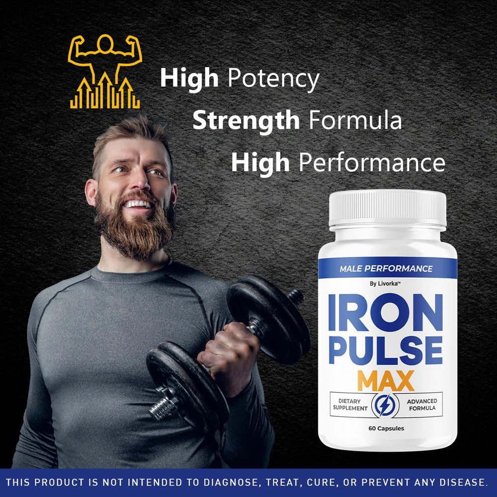 Close view of LIVORKA Iron Pulse Max capsules ready for daily use.