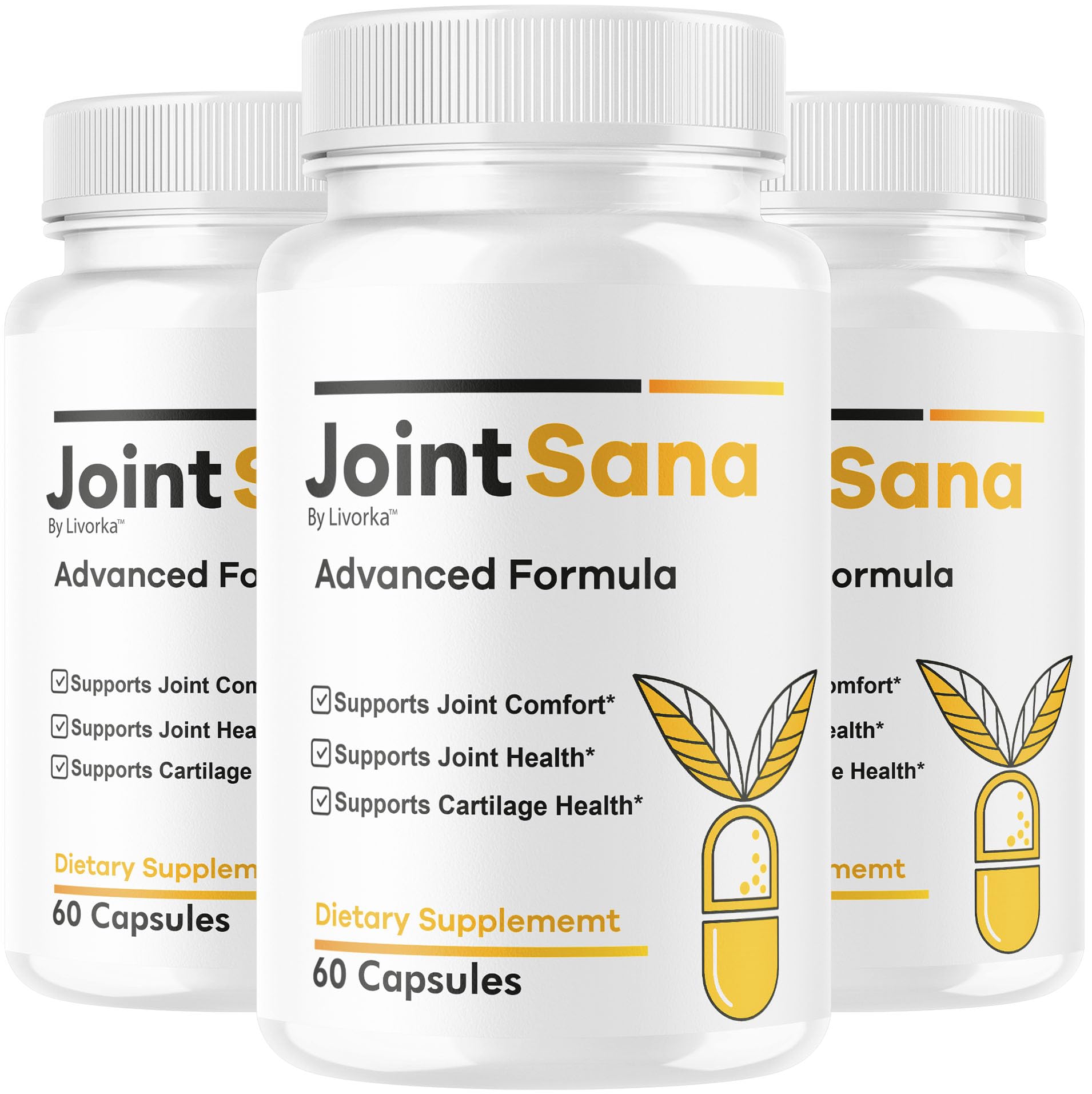 LIVORKA Joint Sana bottle front view for daily joint support.