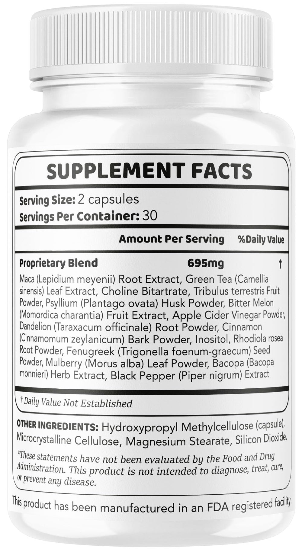 Livorka Joint Sana capsules nutrition facts panel close-up.