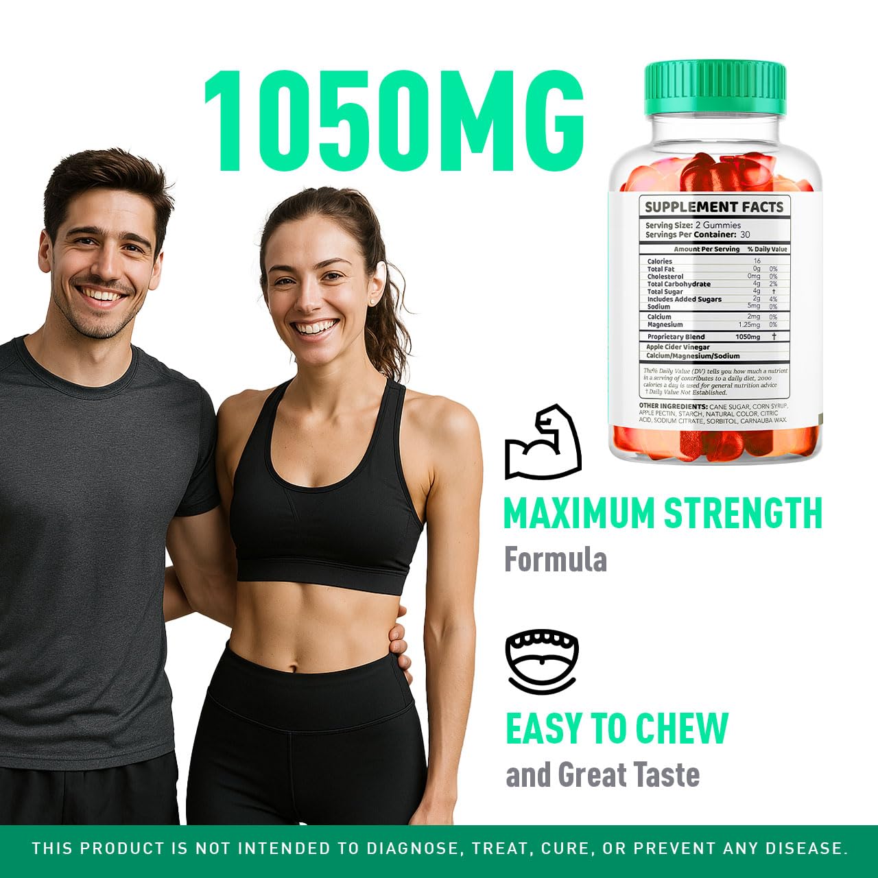 Serving mockup of LIVORKA Keto IQ ACV Gummies for on-the-go snacking
