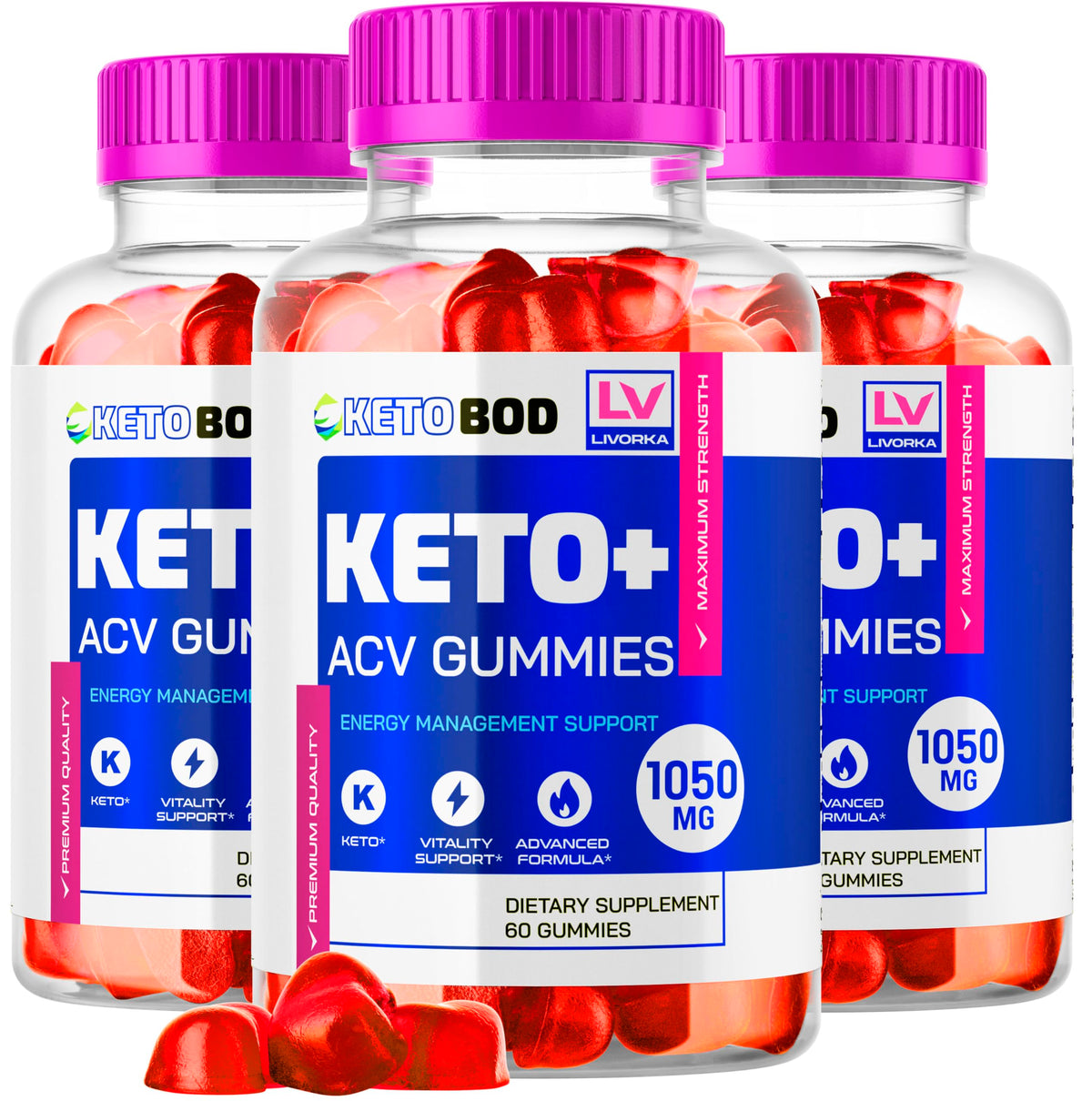 LIVORKA Ketobod ACV Gummies 3-pack bottle for easy daily routine
