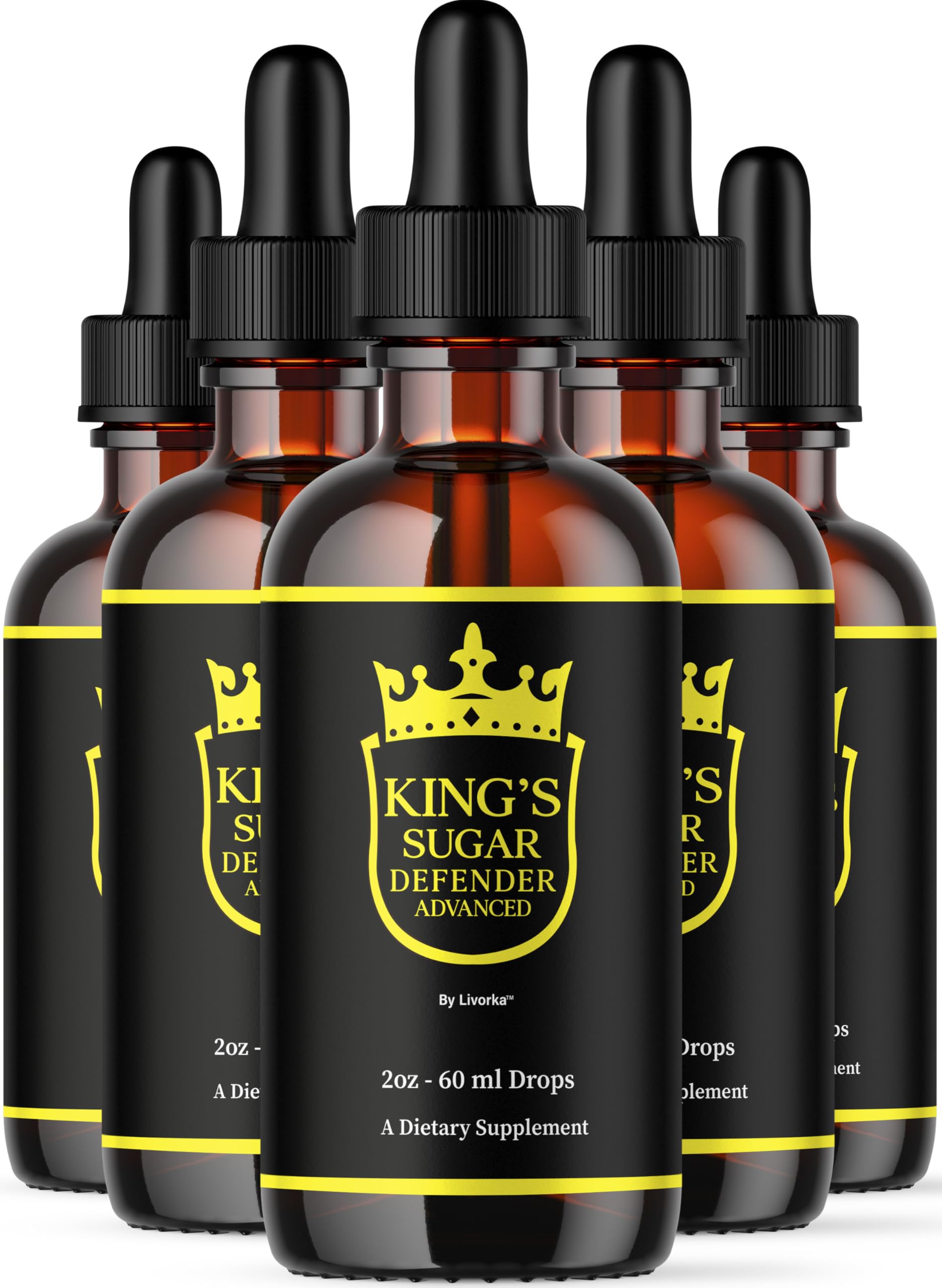 LIVORKA Kings Sugar Defender drops bottle for daily wellness support.
