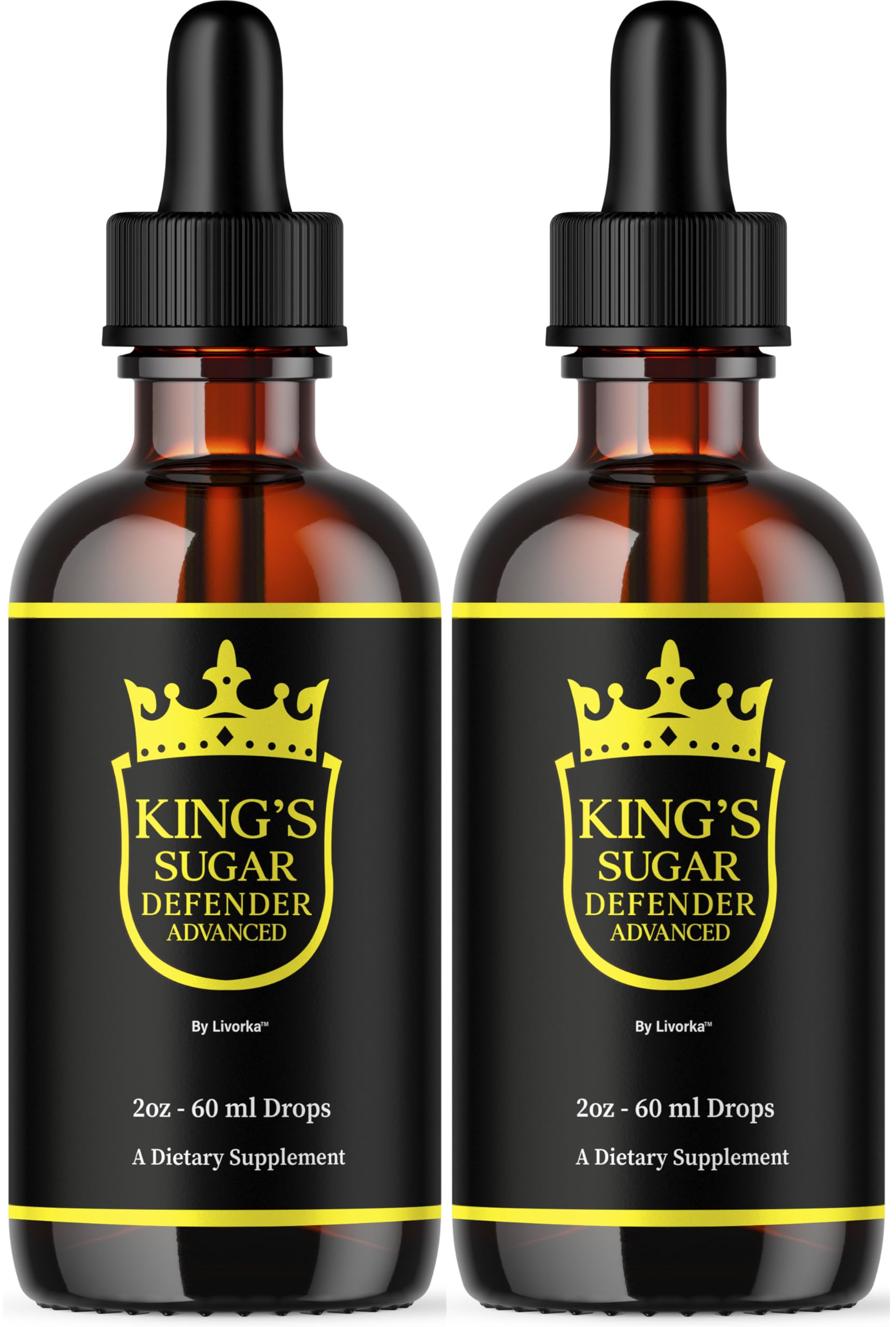 LIVORKA Kings Sugar Defender Drops bottles front view for everyday wellness support.