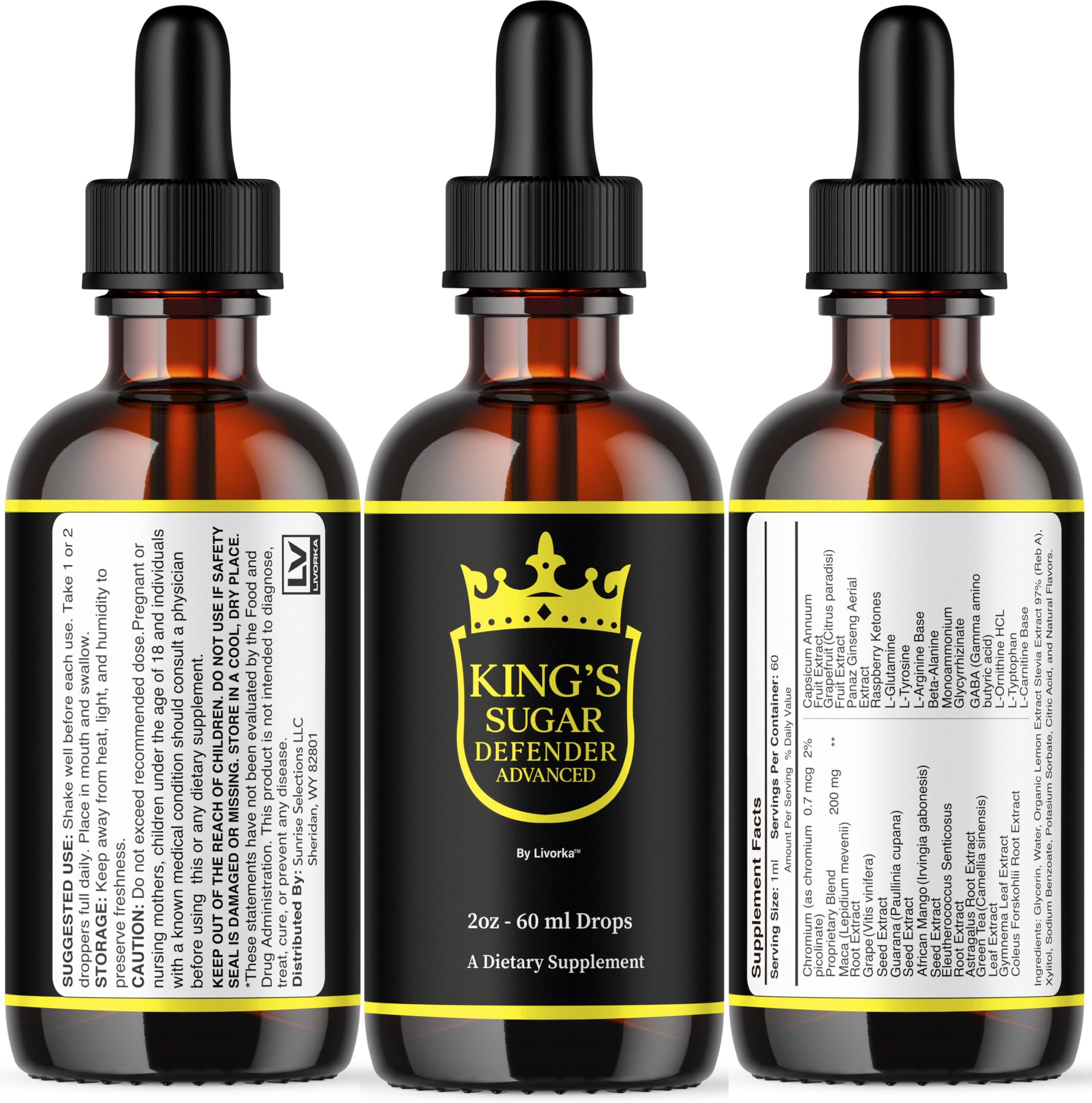 LIVORKA Kings Sugar Defender packaging ready for shelf display.