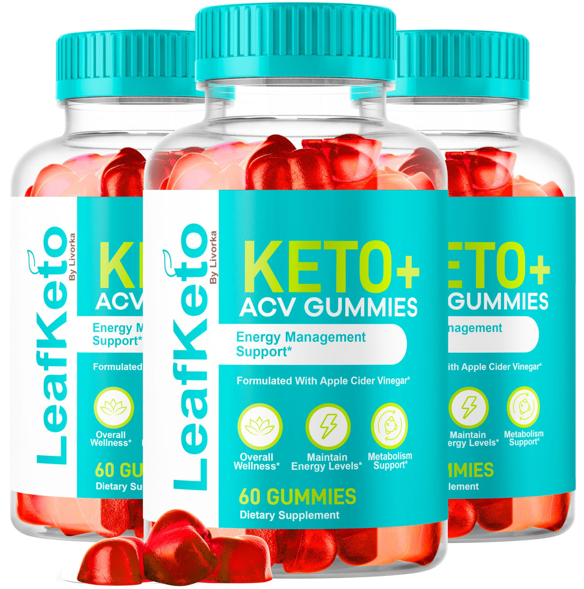 LIVORKA Leaf Keto ACV Gummies bottle front for daily support