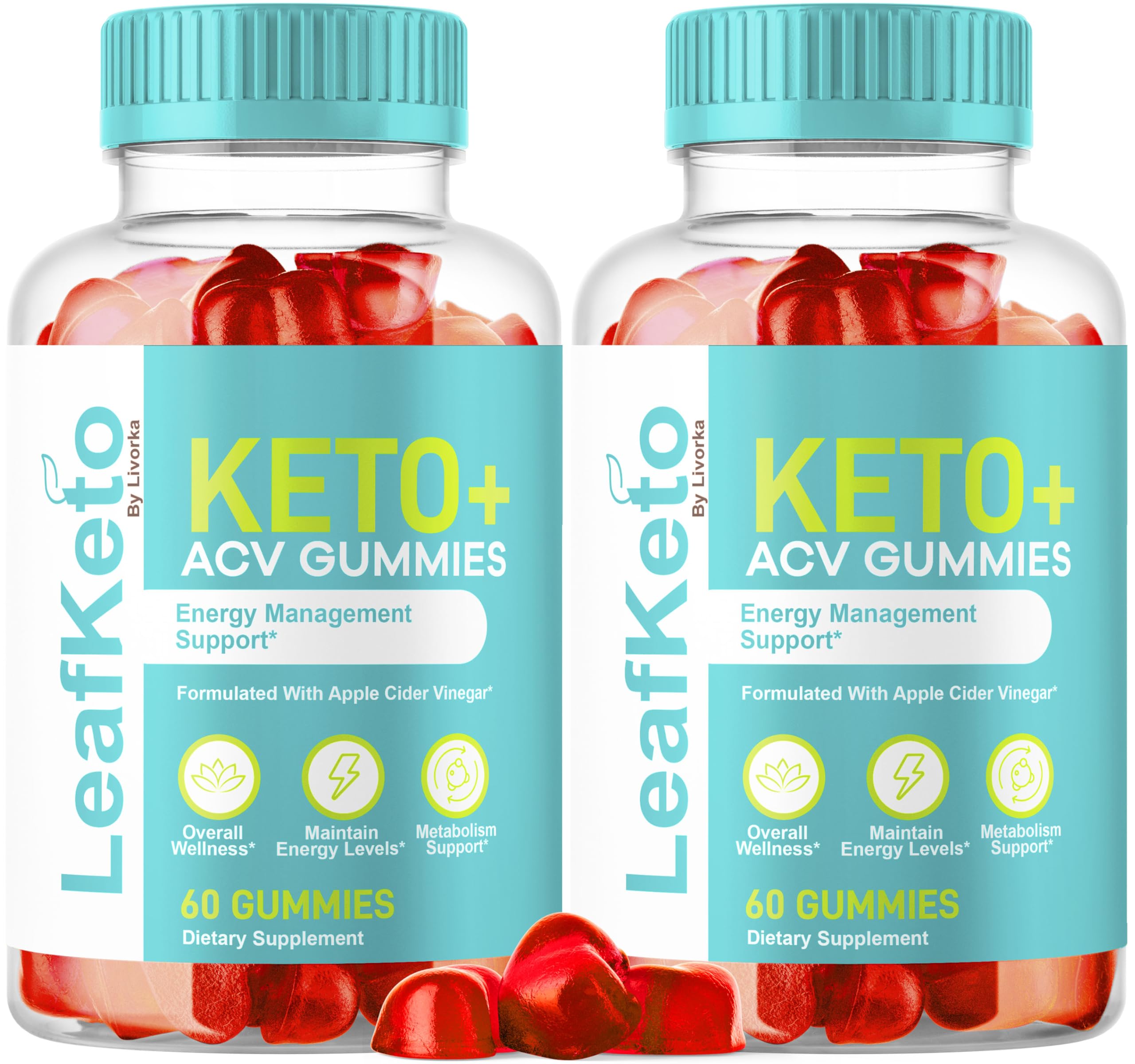 LIVORKA Leaf Keto ACV Gummies bottle, convenient on-the-go snack.