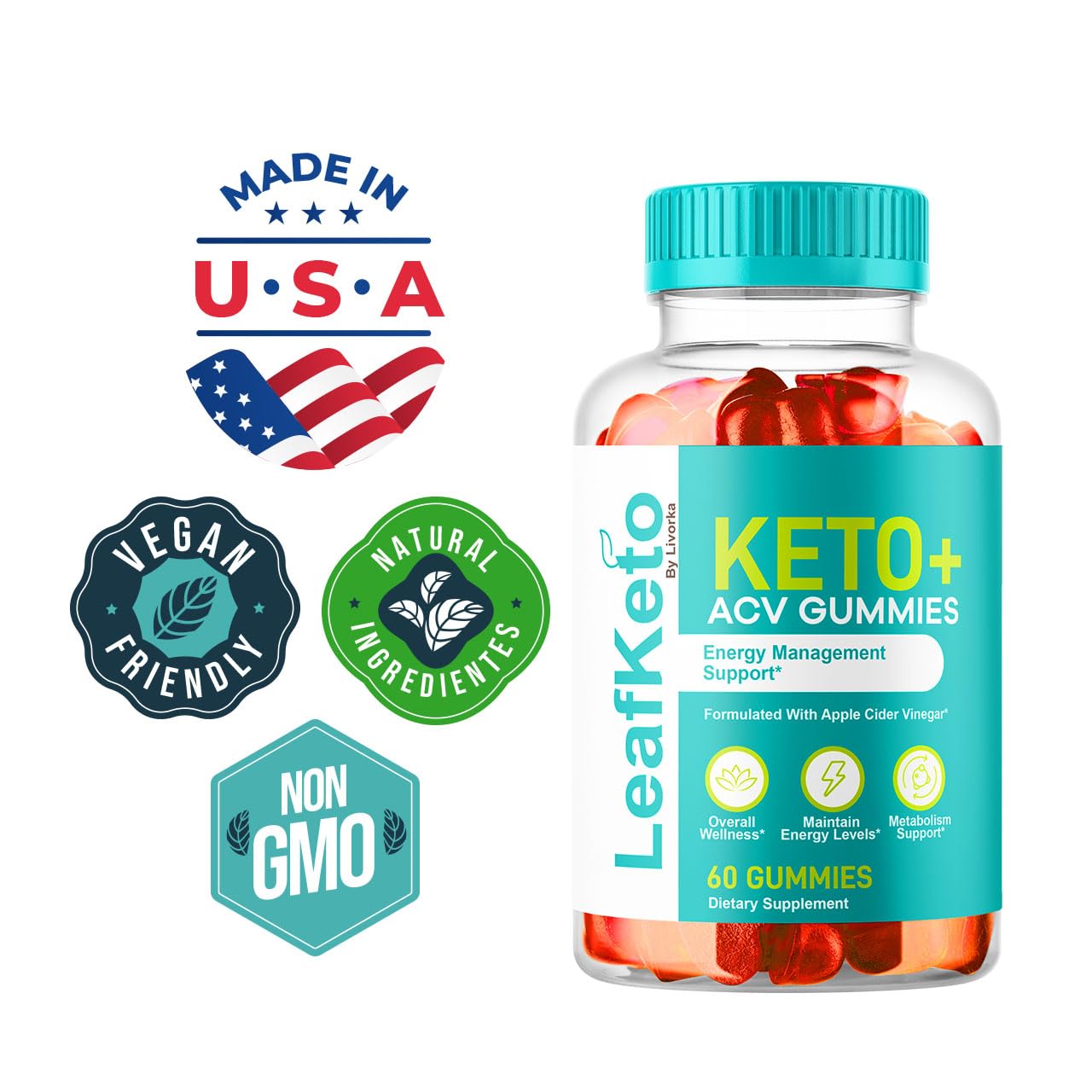LIVORKA Leaf Keto gummies label, clear ingredients for trusted choices.
