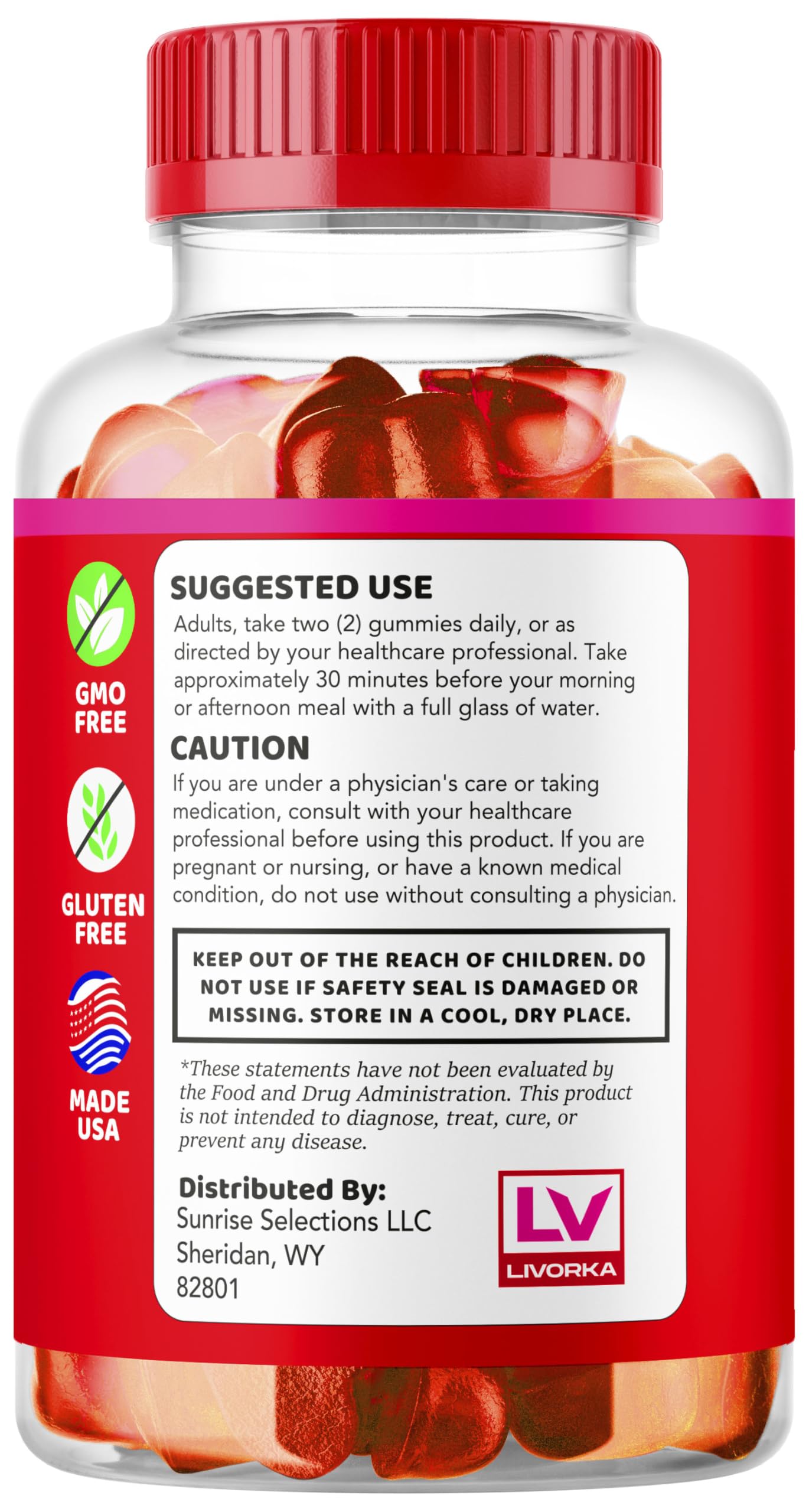LIVORKA LipoGummy daily dose image suggests simple everyday use.