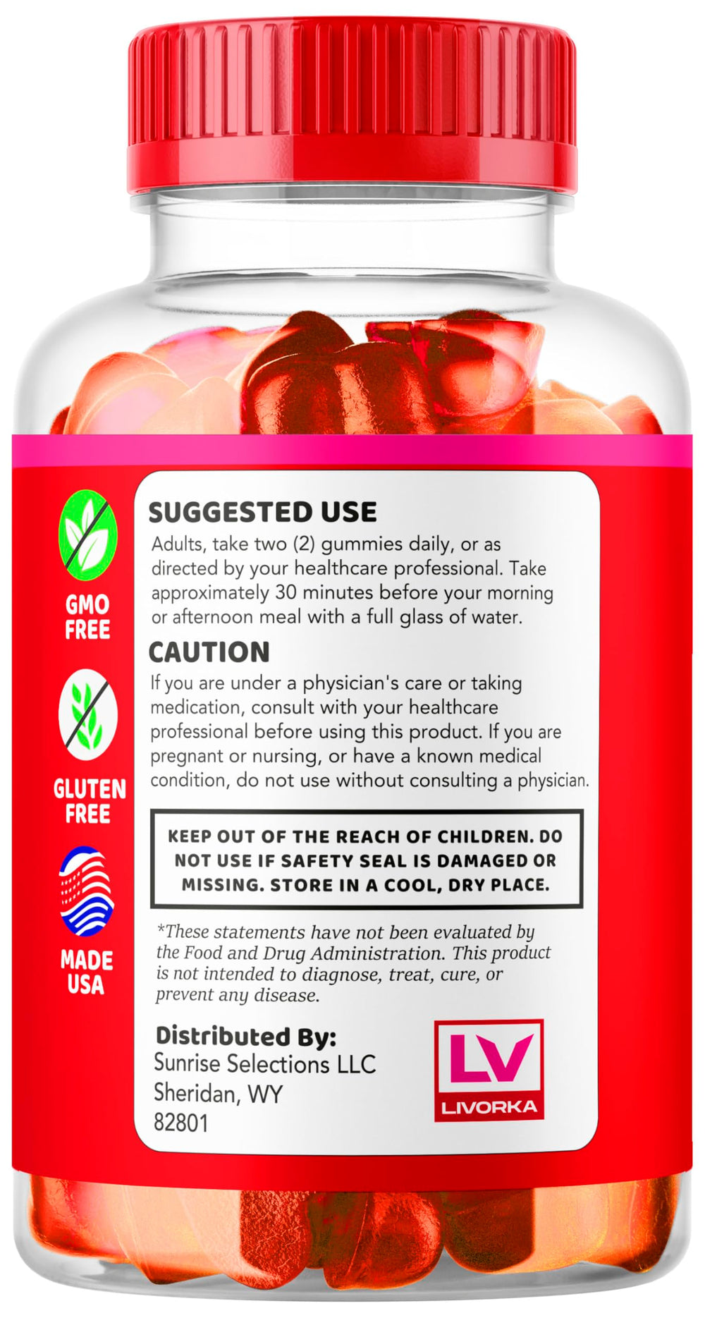 LIVORKA LipoGummy daily dose image suggests simple everyday use.