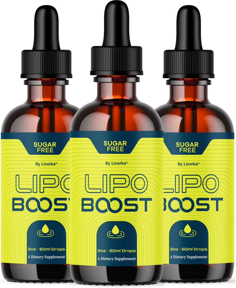 LIVORKA LipoBoost Drops 3-pack front view for daily wellness convenience