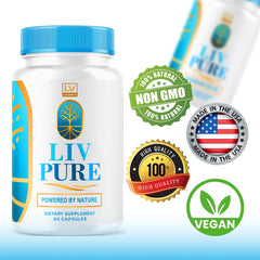 LIVORKA LivPure capsules displayed inside bottle for daily use.