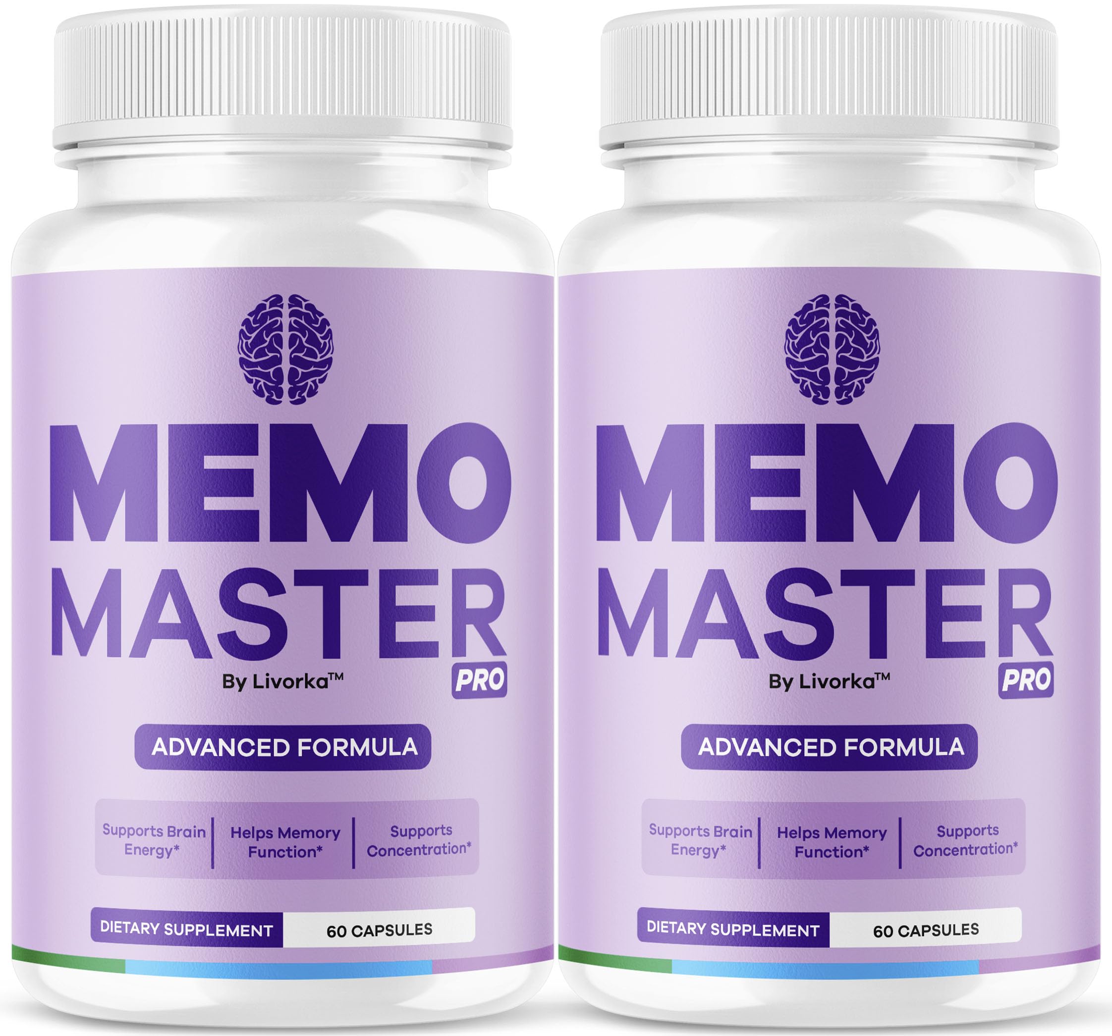 LIVORKA Memo Master Pro bottle front shows daily memory support.