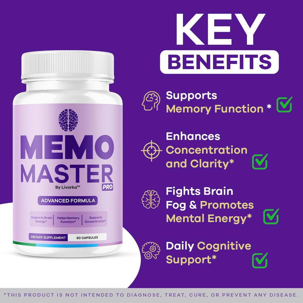 LIVORKA Memo Master Pro capsules closeup emphasizes an easy-to-swallow form.