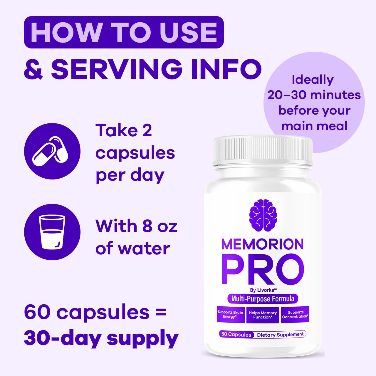 Memorion Pro bottle cap and label close-up, premium design.