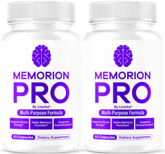 LIVORKA Memorion Pro bottle front shows daily brain support capsules.