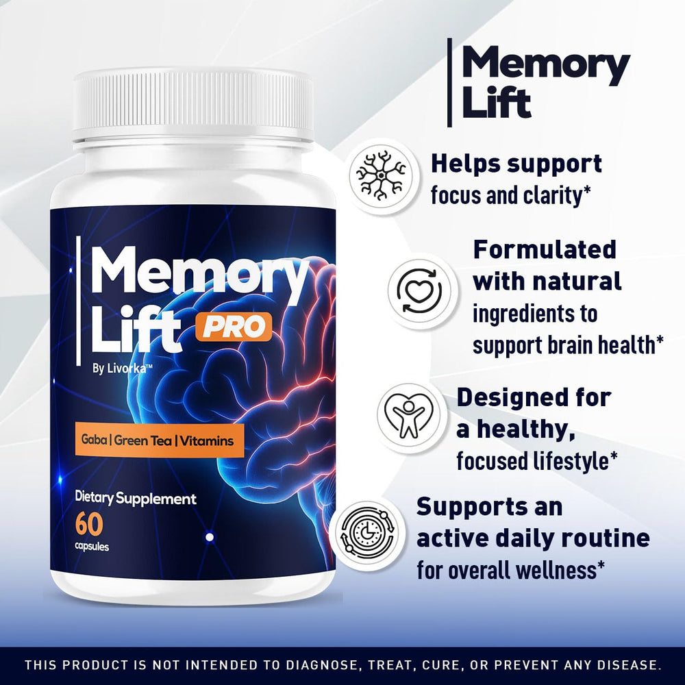 LIVORKA Memory Lift Pro capsules close-up showing easy-to-swallow pills.