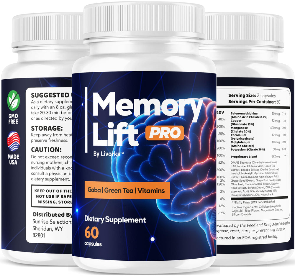Memory Lift Pro ingredients list visible on the product label.