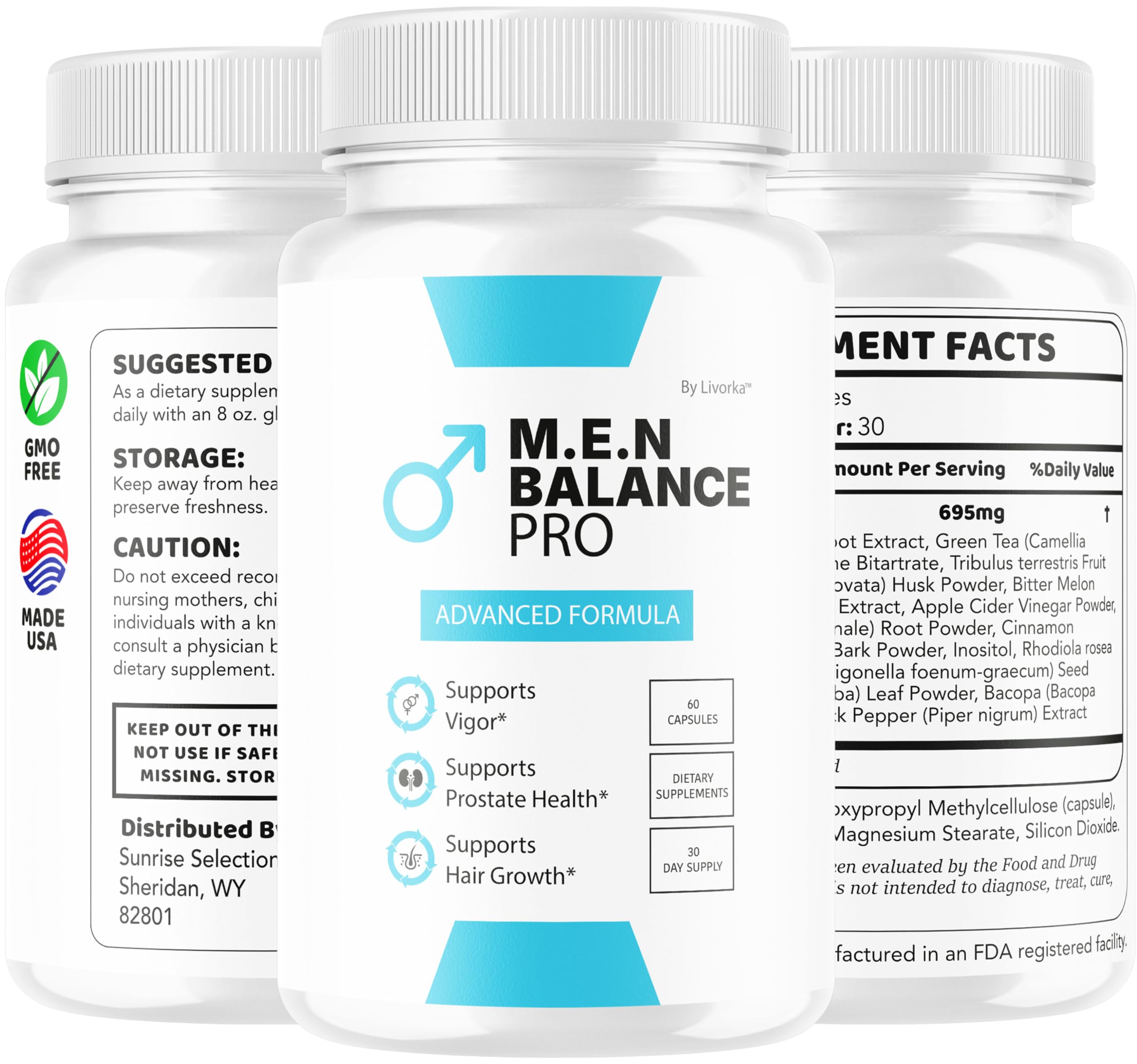 In-use LIVORKA M.E.N Balance Pro capsules integrated into daily health plan.