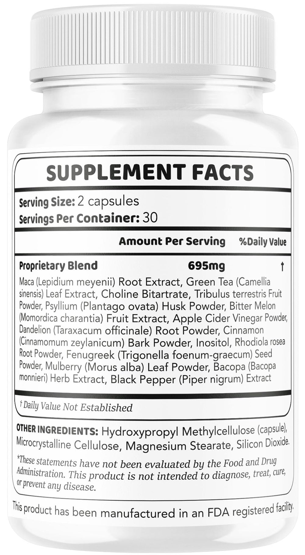 Back view of LIVORKA M.E.N Balance Pro bottle with dosage guidance.