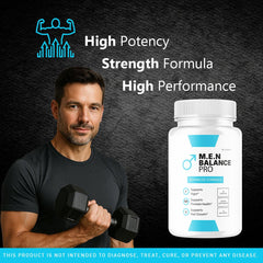 LIVORKA M.E.N Balance Pro label highlighting an all-natural supplement formula.
