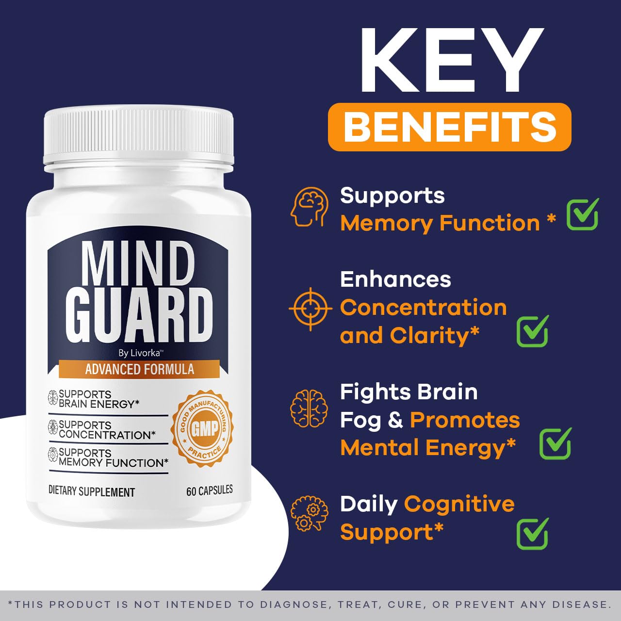 LIVORKA Mind Guard box packaging displays professional branding and batch information.