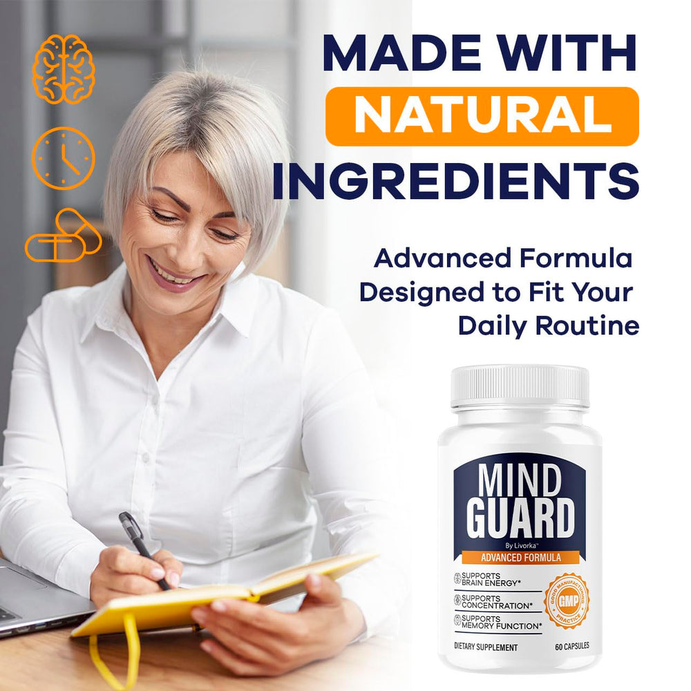 LIVORKA Mind Guard label details highlight ingredients and usage directions.