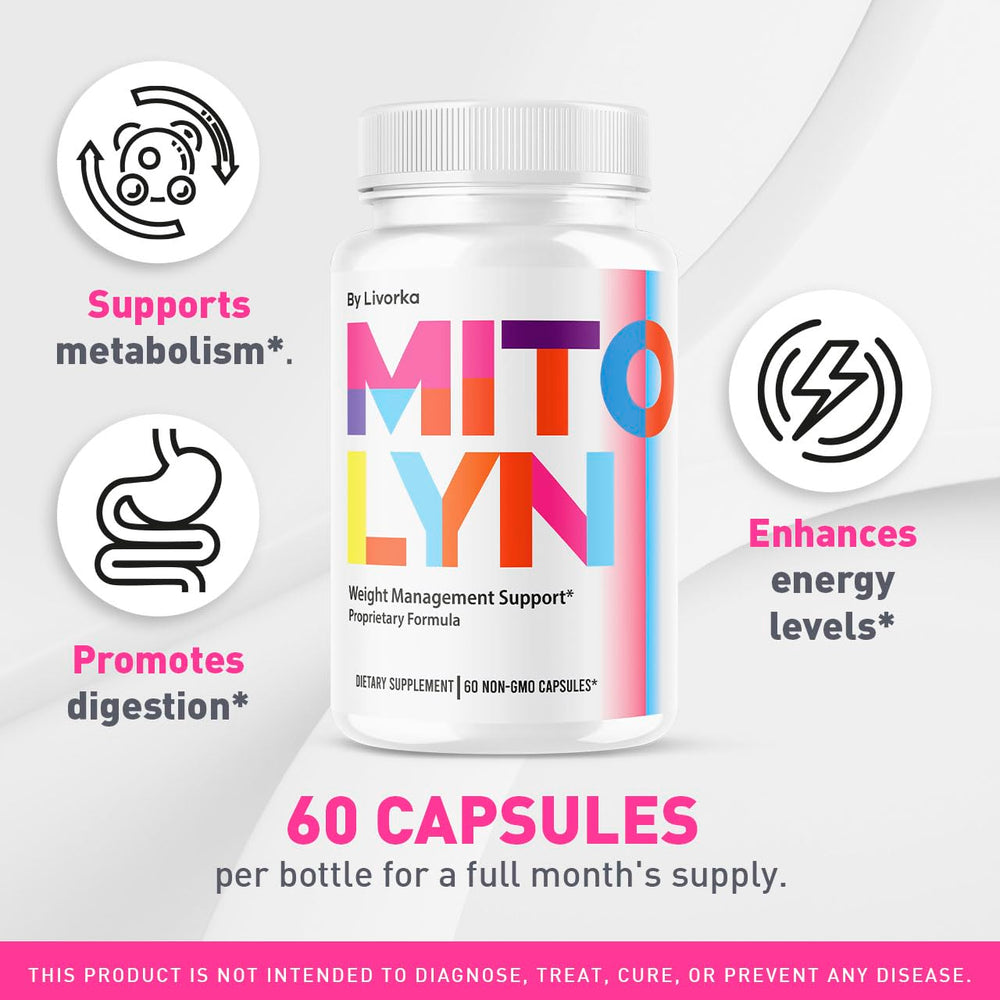 LIVORKA Mitolyn capsules closeup highlighting a compact form for on-the-go use.