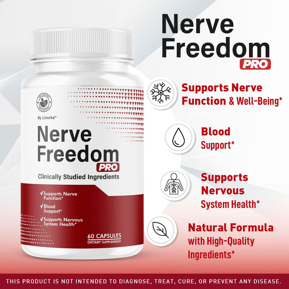 Nerve Freedom Pro capsules close-up showing natural ingredients