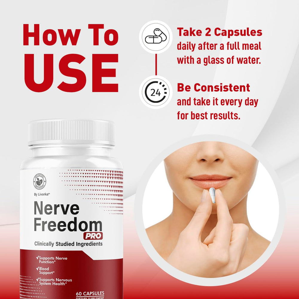 Nerve Freedom Pro 180 capsules packaging for a three-month supply