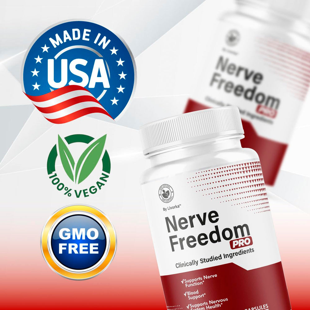 Pouring Nerve Freedom Pro capsules from the bottle into the hand