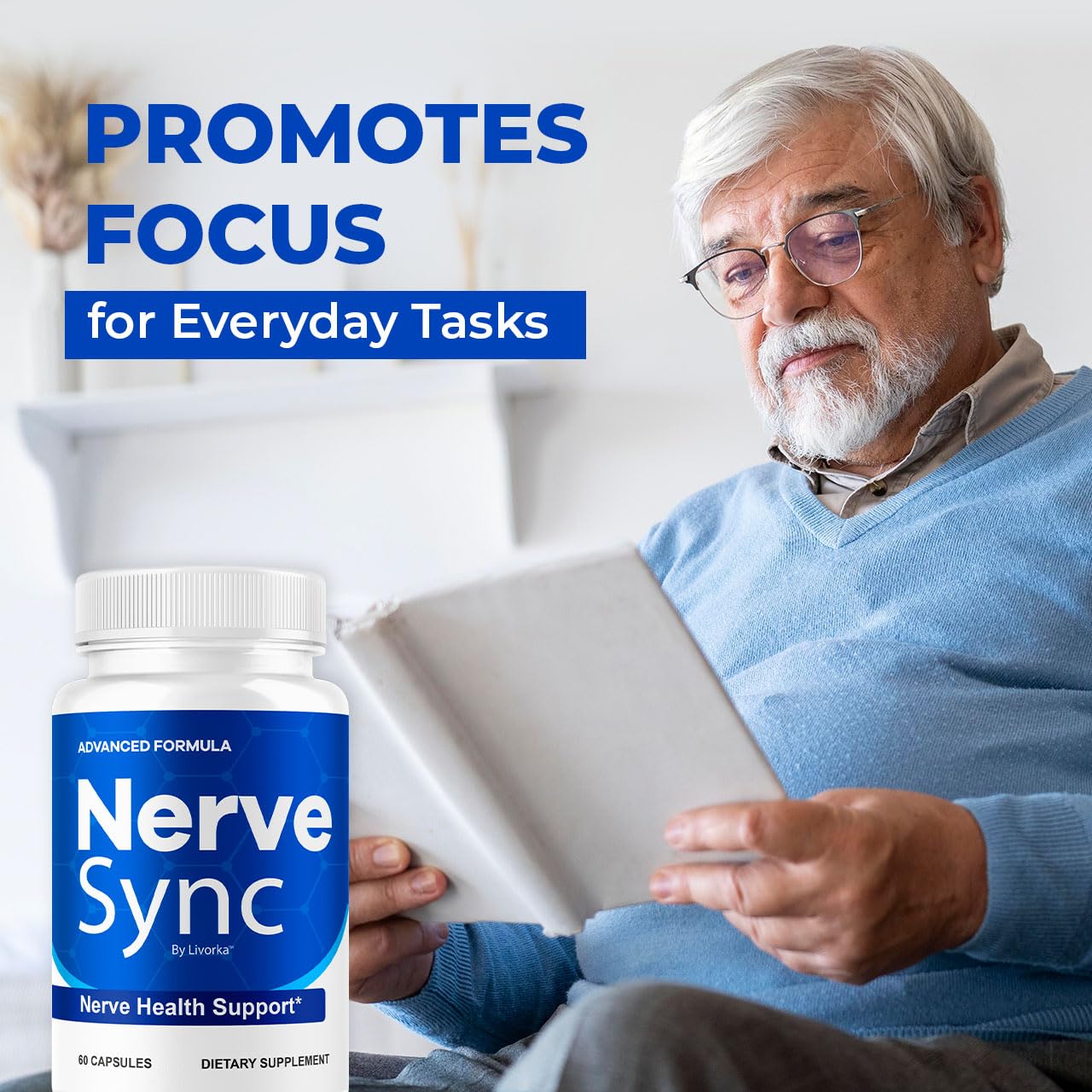 LIVORKA Nerve Sync label detail highlights product name and key benefits