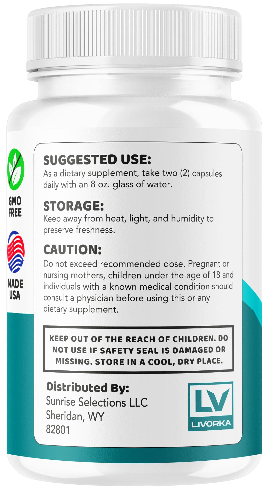 LIVORKA Nervital made-in-USA badge underscores GMP safety and quality.