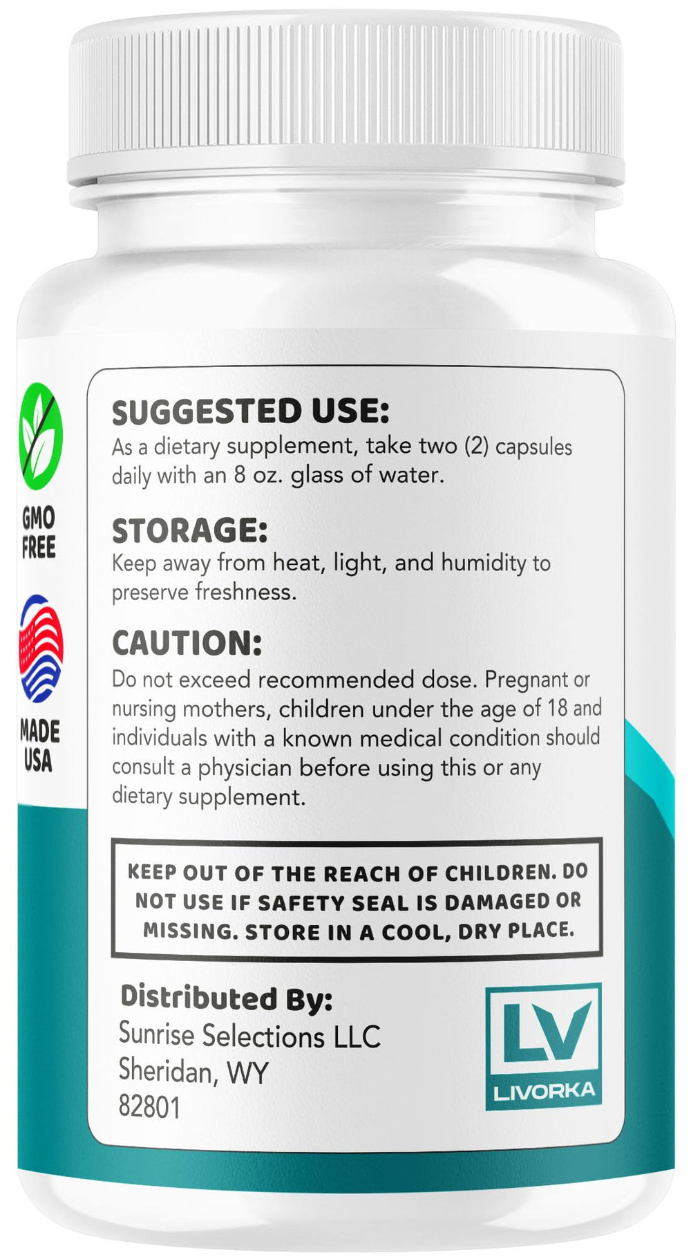 LIVORKA Nervital made-in-USA badge underscores GMP safety and quality.