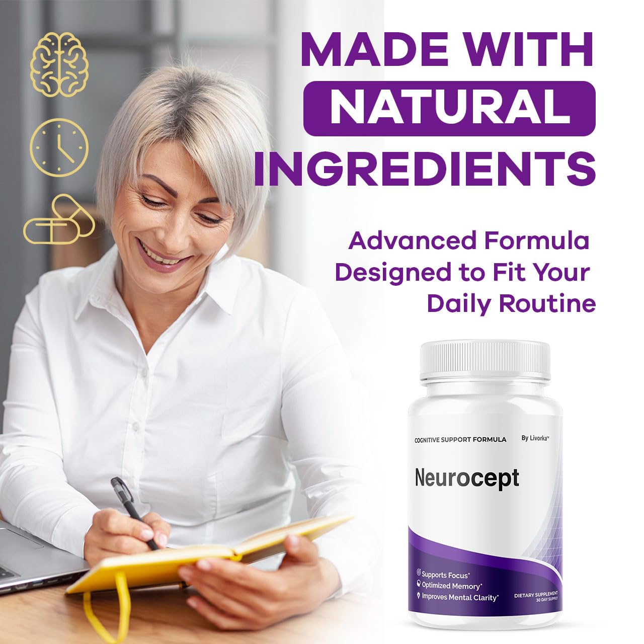 LIVORKA Neurocept on-the-go-pack showing convenience for busy days.