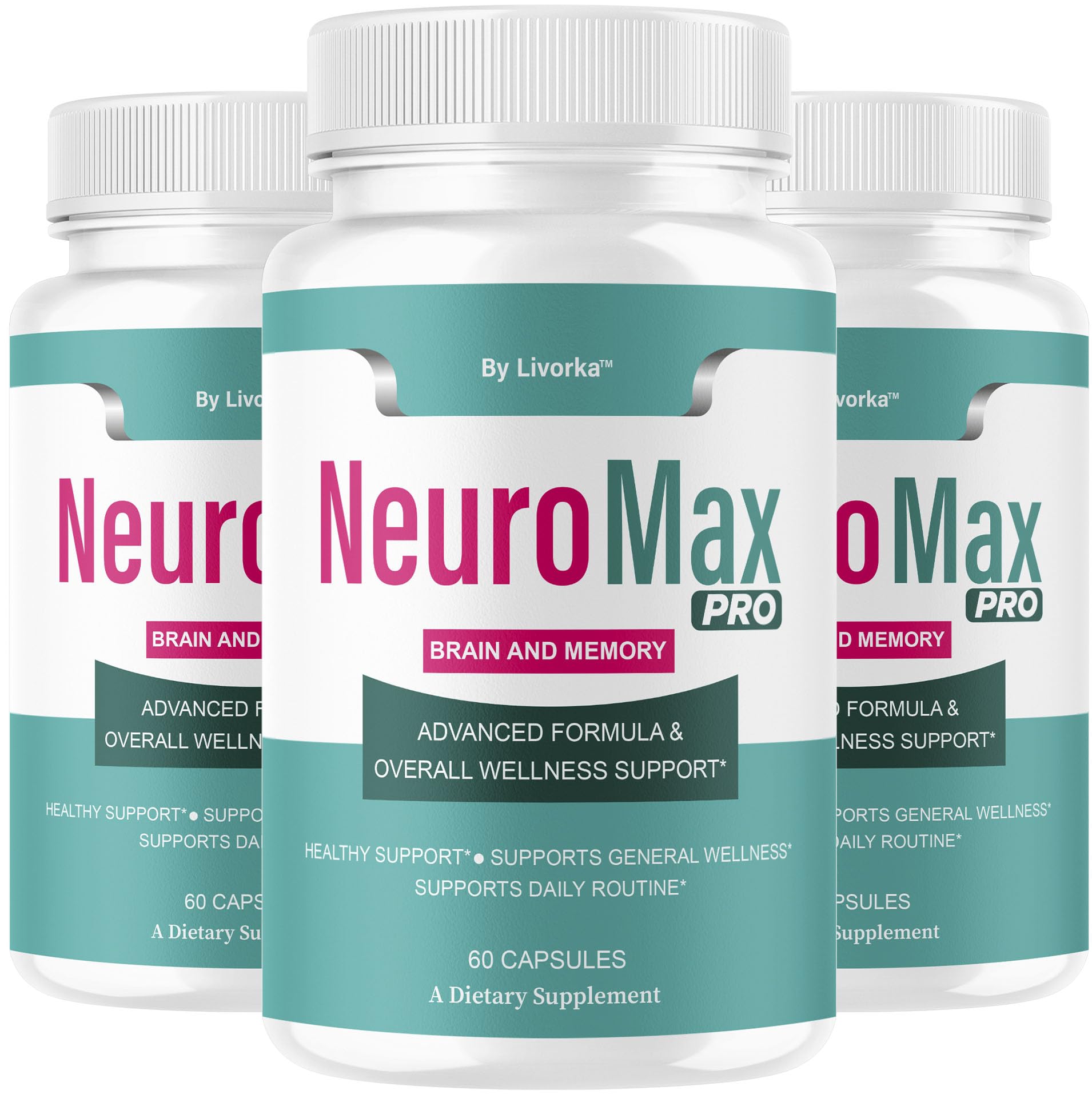 LIVORKA Neuromax Pro bottle for daily focus support in a sleek container