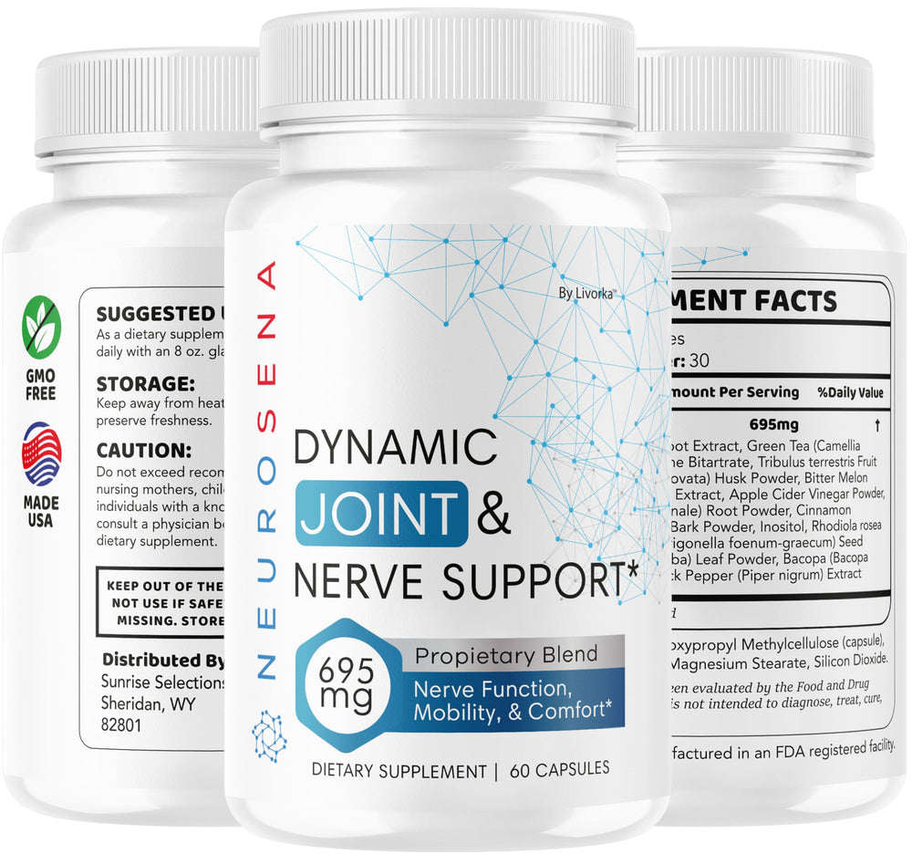 LIVORKA NeuroSena bottle with natural ingredients visual for nerve support