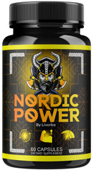 LIVORKA Nordic Power bottle front showing 60 capsules for daily vitality.