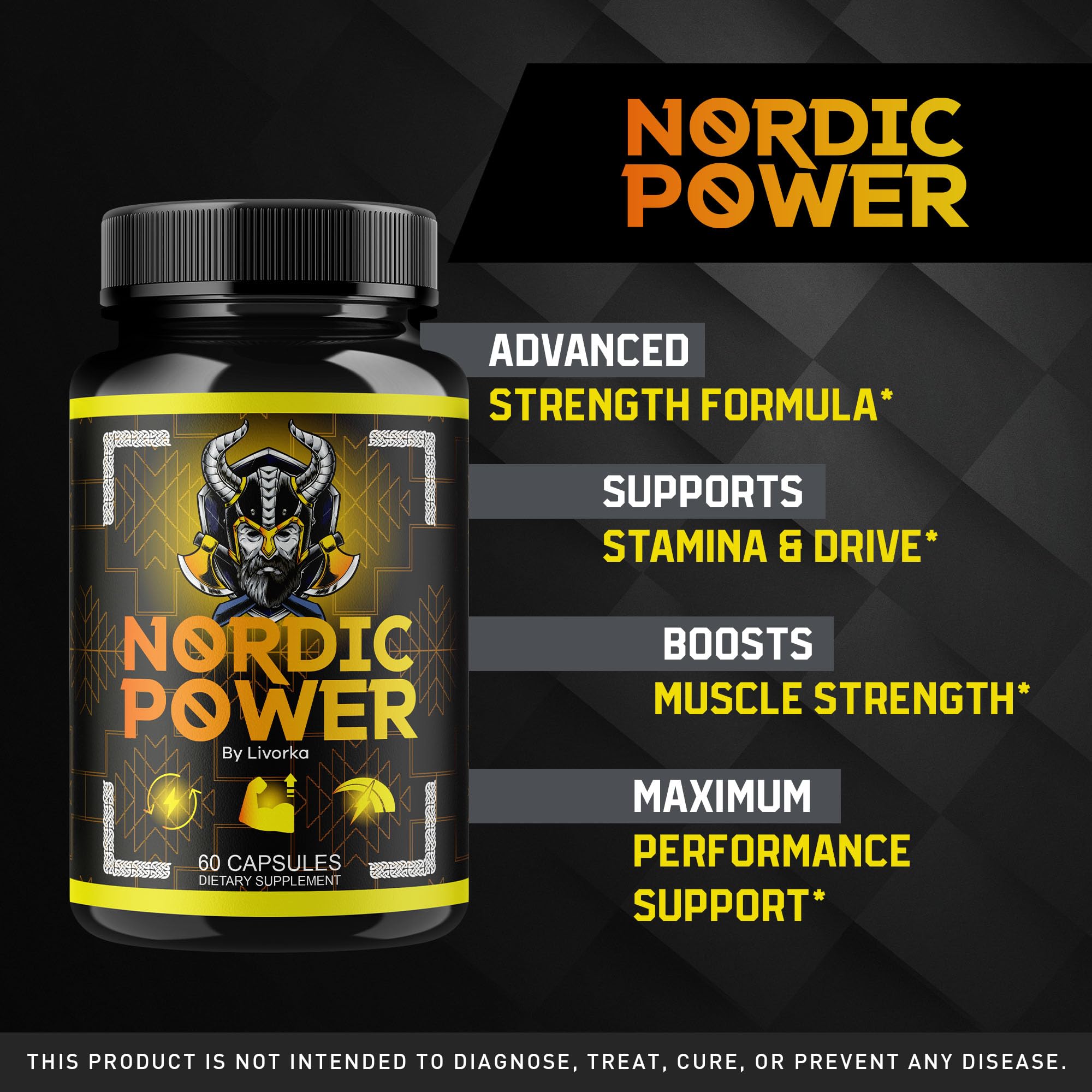 LIVORKA Nordic Power capsules closeup highlighting compact, easy-to-swallow pills.